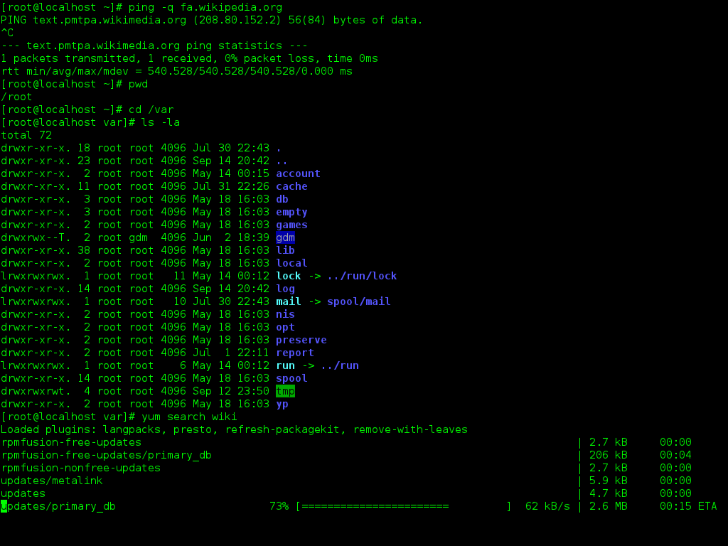 Linux terminal showing command line interface